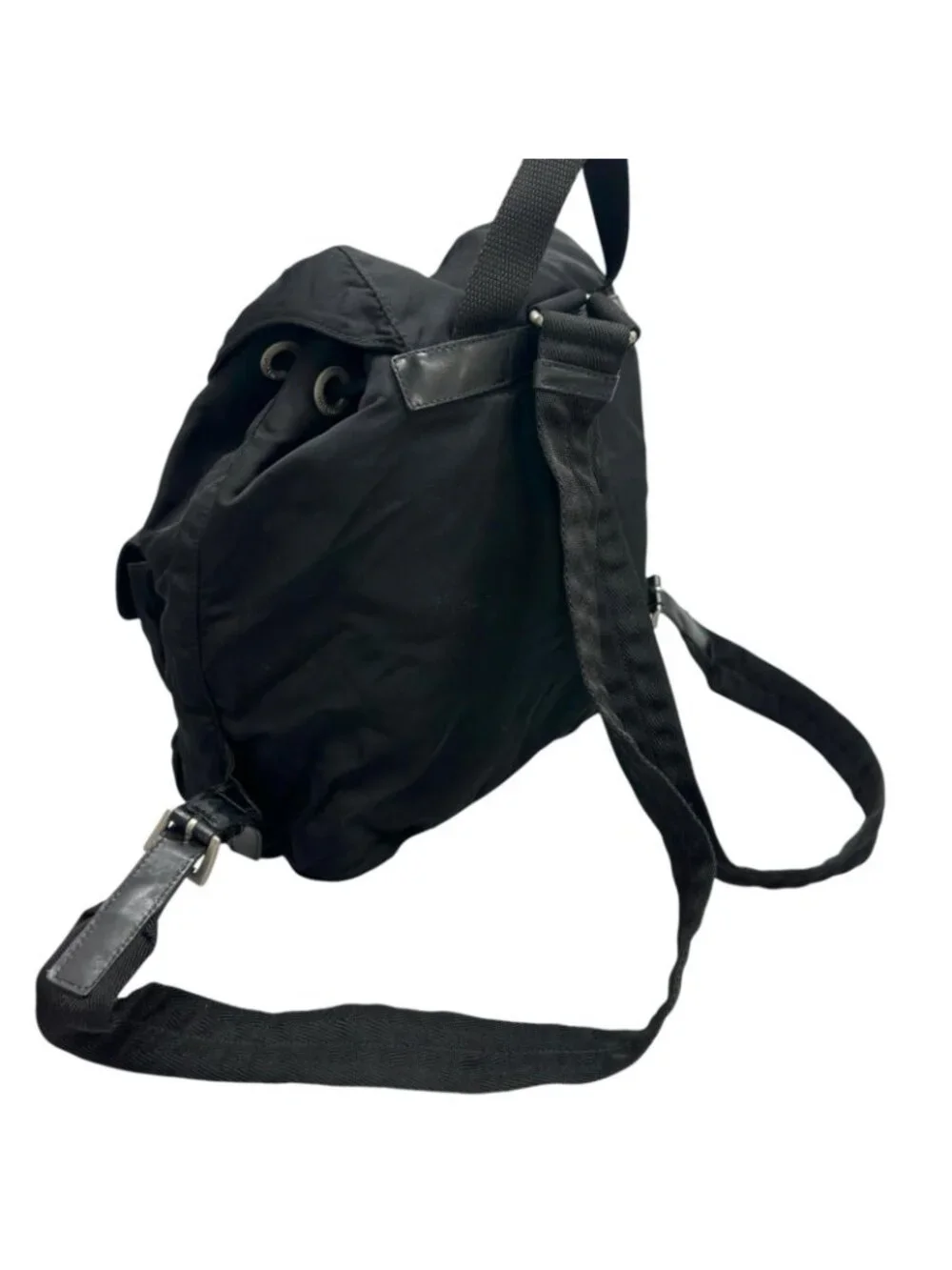 Prada Triangle Logo Backpack Nylon Black